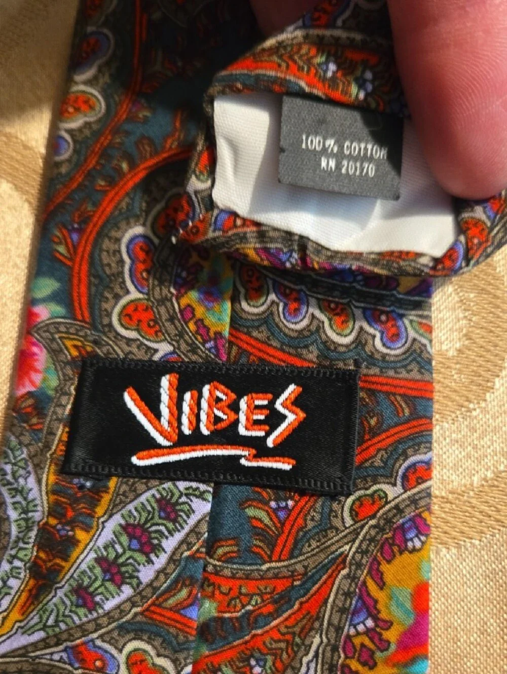 Mens Vibrant Floral Paisley Tie in Black with Multicolor Accents